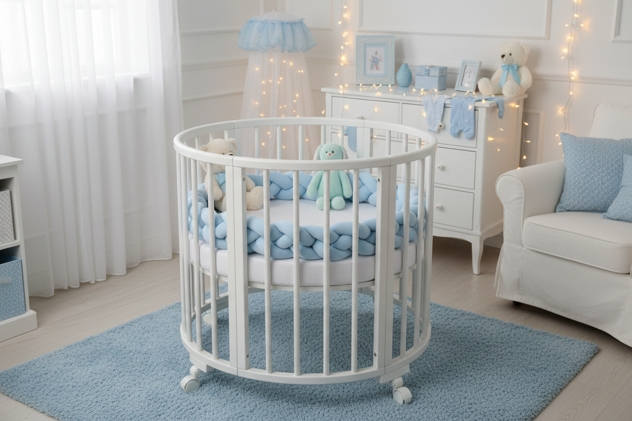 Bebe lit tresse Berceau Rond