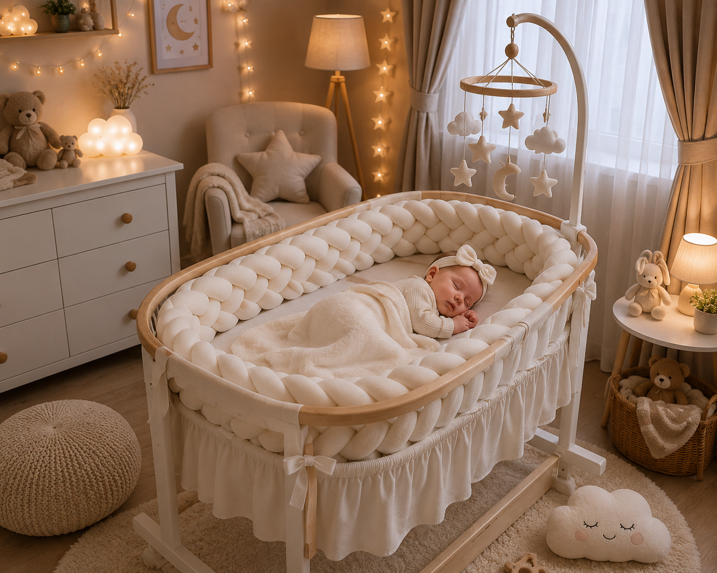 Bebe lit tresse Blanc