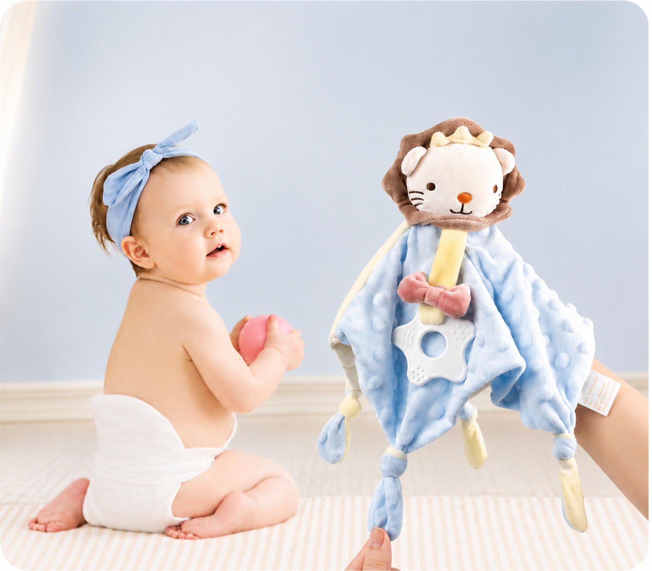 Doudou pour bebe bleu  Chat