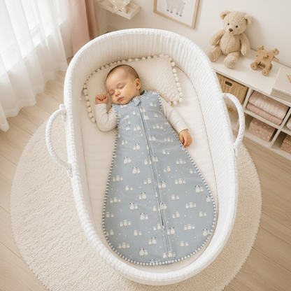 Gigoteuse ete Bébé  bleue moutons 