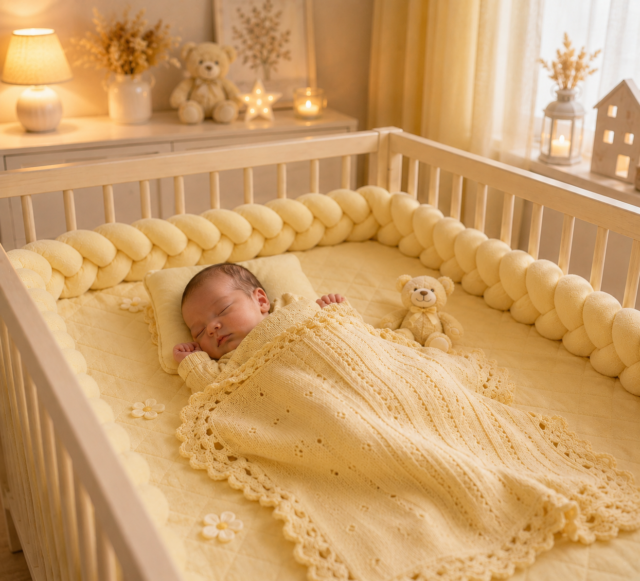 Tour de lit Bebe Jaune Poussin