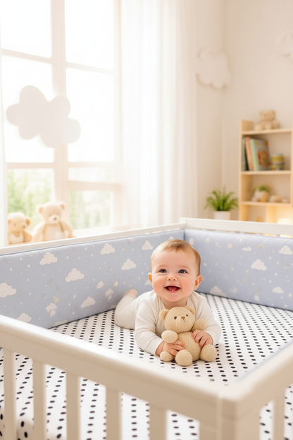 Tour de lit bébé Bleu Ciel pare
