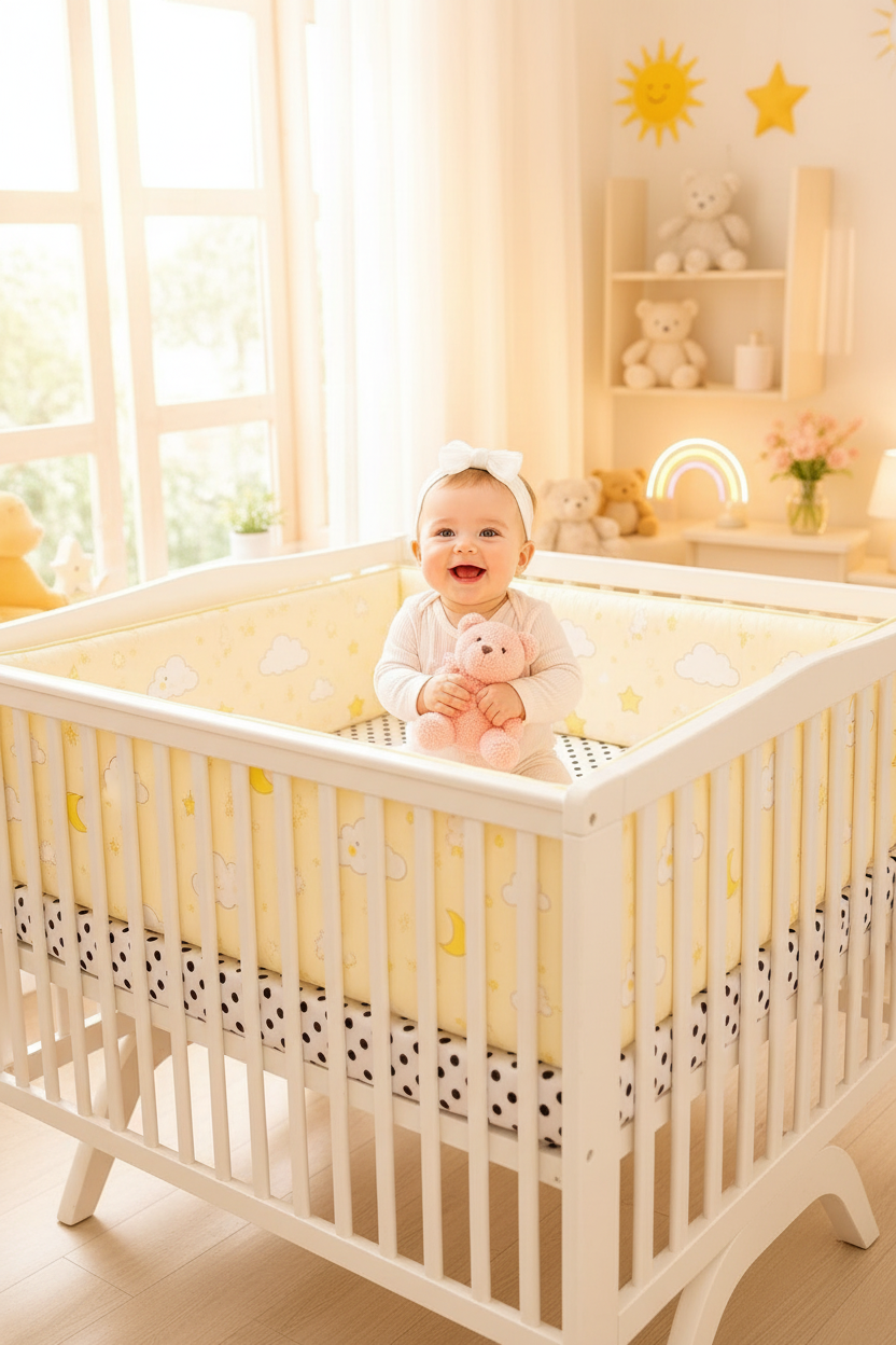 Tour de lit bébé Jaune pare 