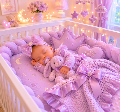 Tour de lit tressé Bebe Mauve