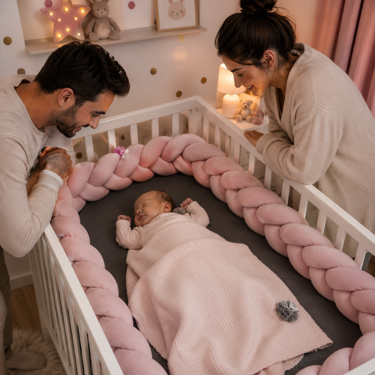Tresse de lit Bébé Tous  rose
