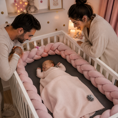 Tresse de lit Bébé Tous  rose