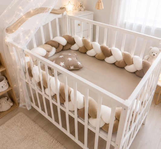 Tresse de lit Marron  Blanc