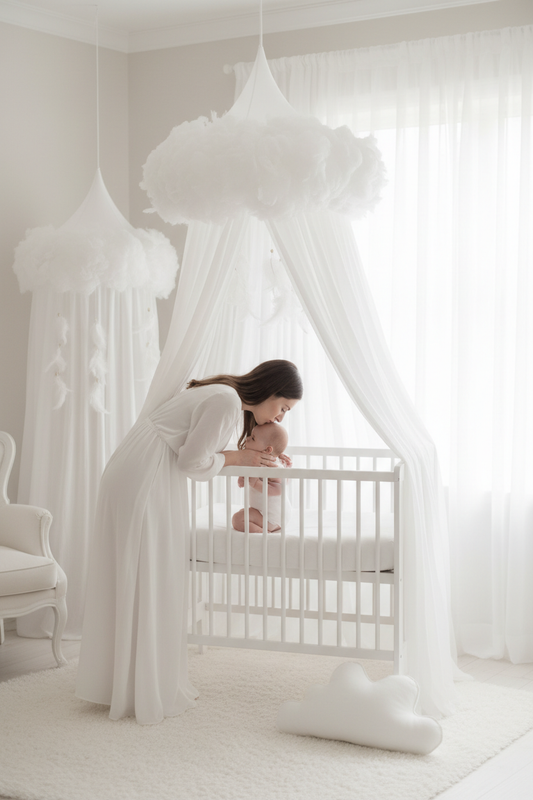 Ciel de lit  bebe  Blanc  lifestyle 