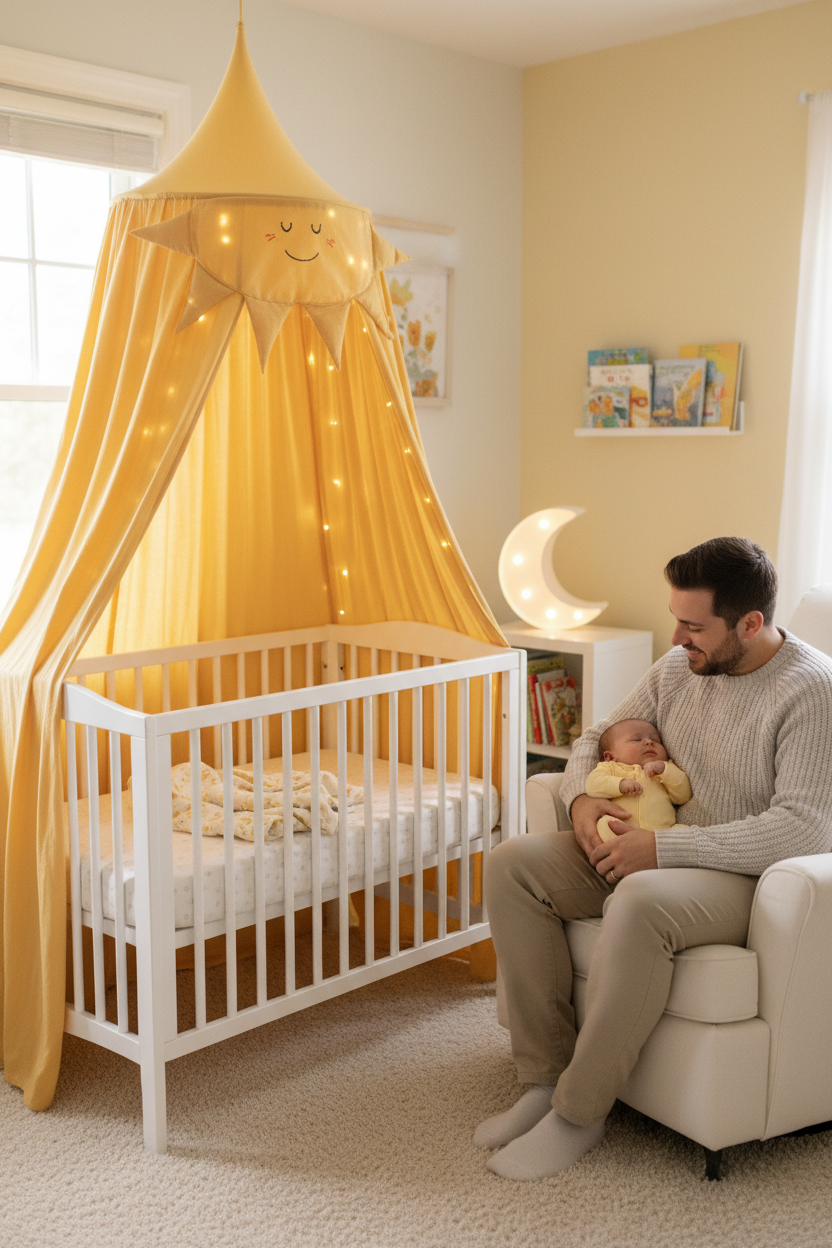 Ciel de lit bébé  Jaune  lifestyle