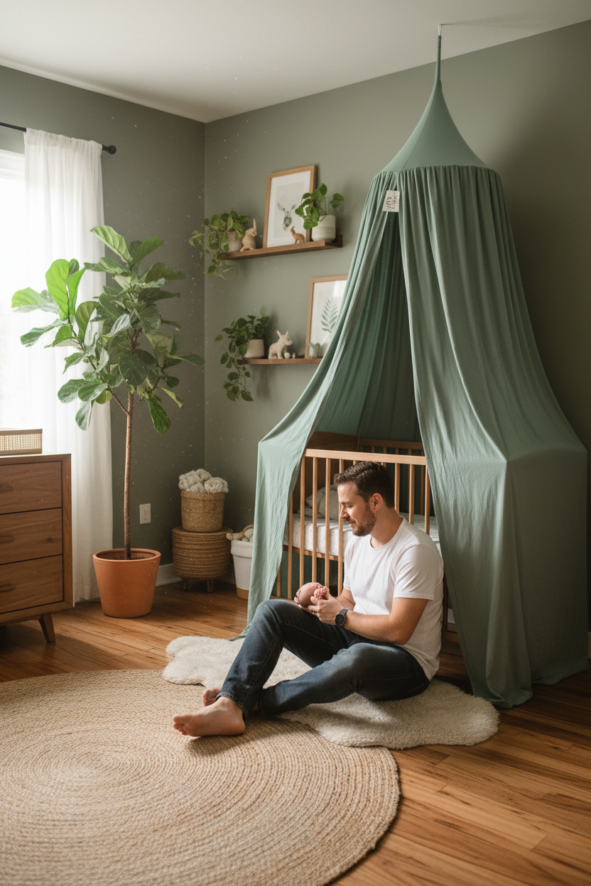 Ciel de lit   bebe  Vert  lifestyle