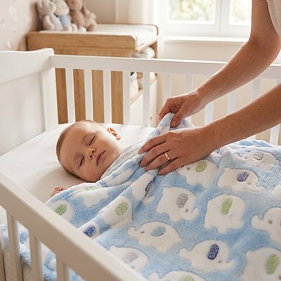 Couverture bébé  bleu