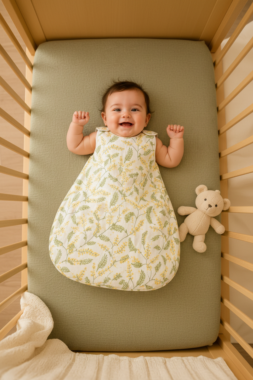GIGOTEUSE-ETE-bebe-Feuilles-Berceau-Doudou