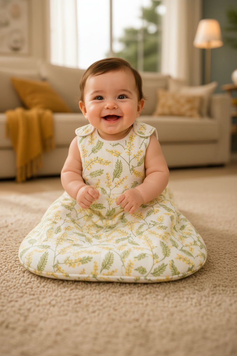 GIGOTEUSE-ETE-bebe-Feuilles-Ventre-Tapis