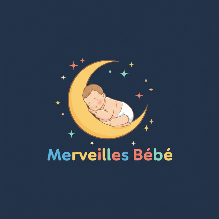 Logo Merveilles Bébé - fond bleu nuit
