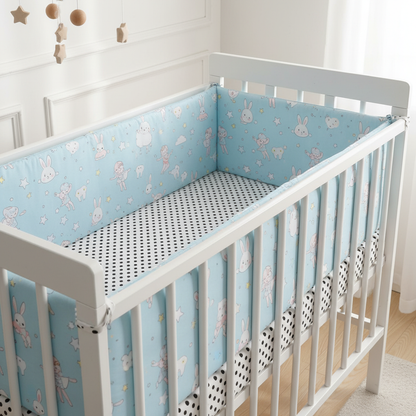Tour de lit bébé bleu