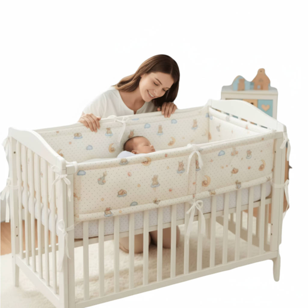 Tour de lit bébé  Rose pastel
