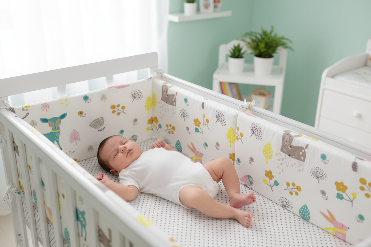 Tour de lit bébé Vert menthe lifestyle