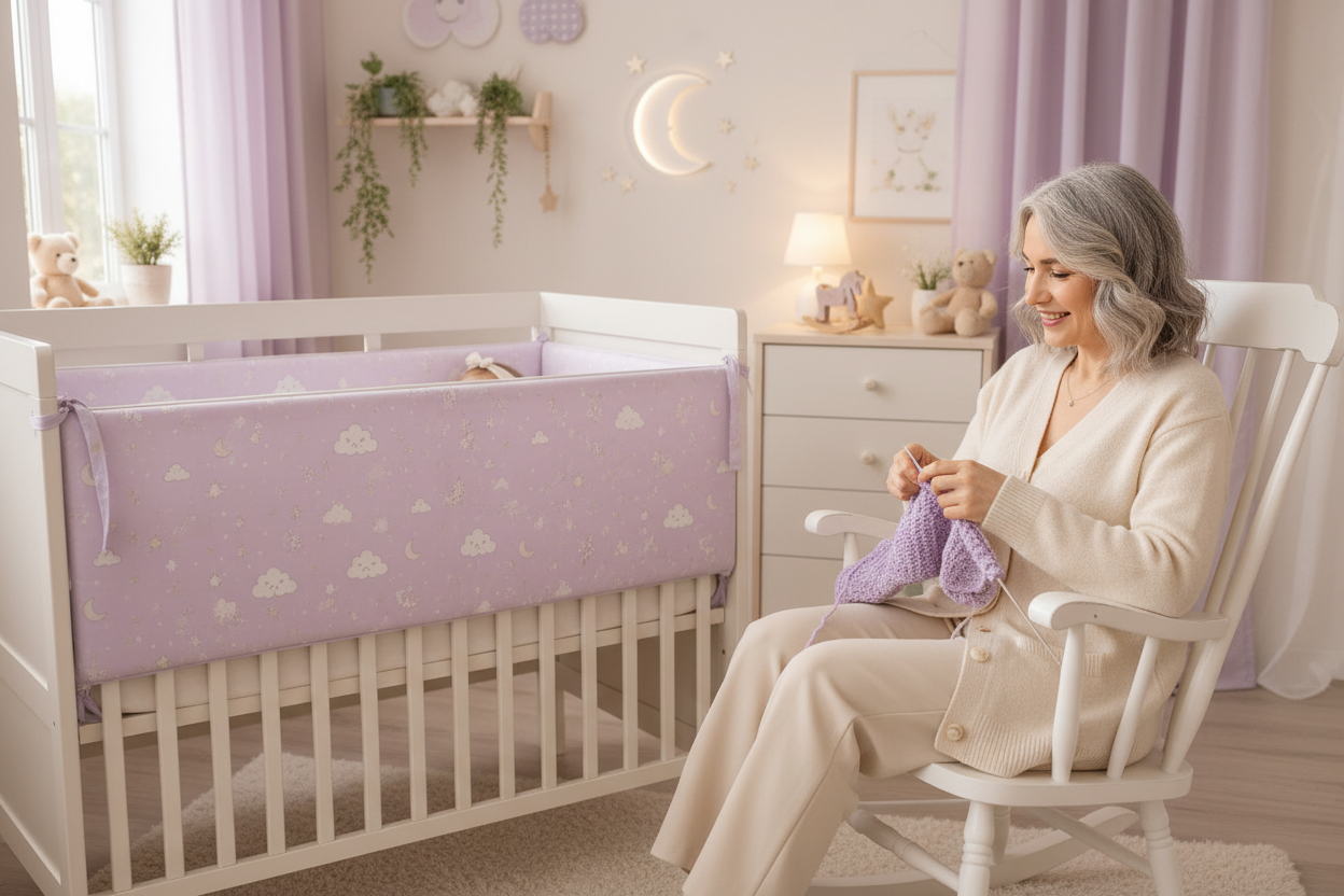 tour de lit pour bebe lilas